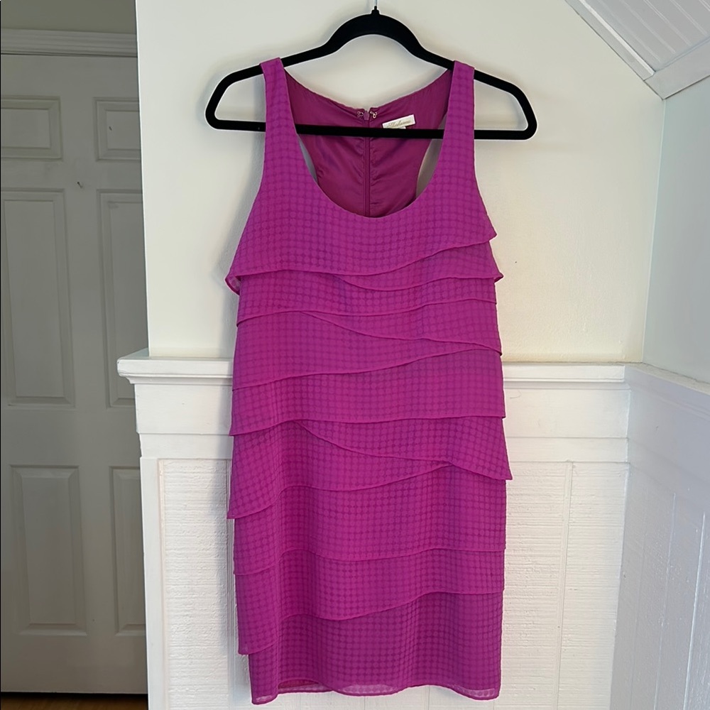 Shoshanna Orchid Color April Tiered Racerback Mini Dress size 4 - Picture 2 of 8